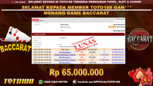 Bukti JP Kemenangan GAME BACCARAT 06 FEB 24