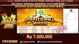 Bukti JP Kemenangan SLOT GAME MAHJONG WAYS 02 Mei 25