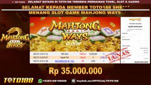 Bukti JP Kemenangan SLOT GAME MAHJONG WAYS 13 JUL 25