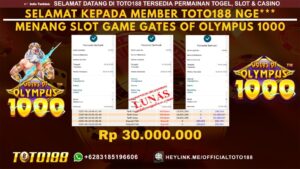 Bukti JP Kemenangan SLOT GAME GATES OF OLYMPUS 1000 19 AUG 25